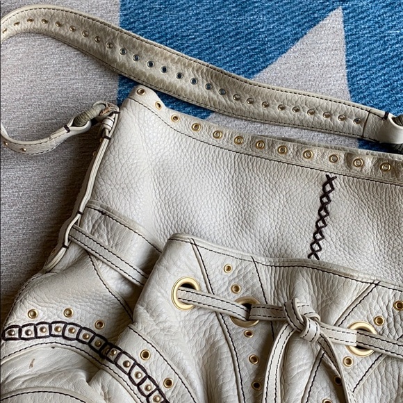 Cole Haan Village Gromet White Leather Purse - Picture 4 of 16